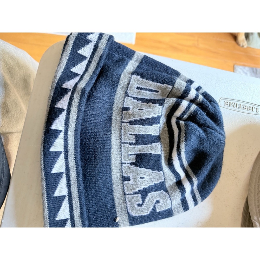 Dallas Cowboys Knit Beanie Hat Navy and Gray